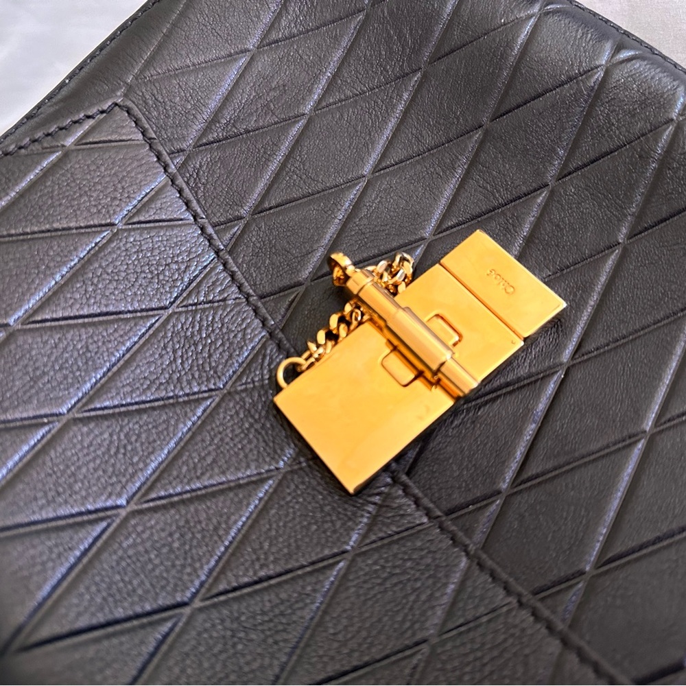 Chloe Quilted Drew Shoulder Bag with Gold Accent & Chain